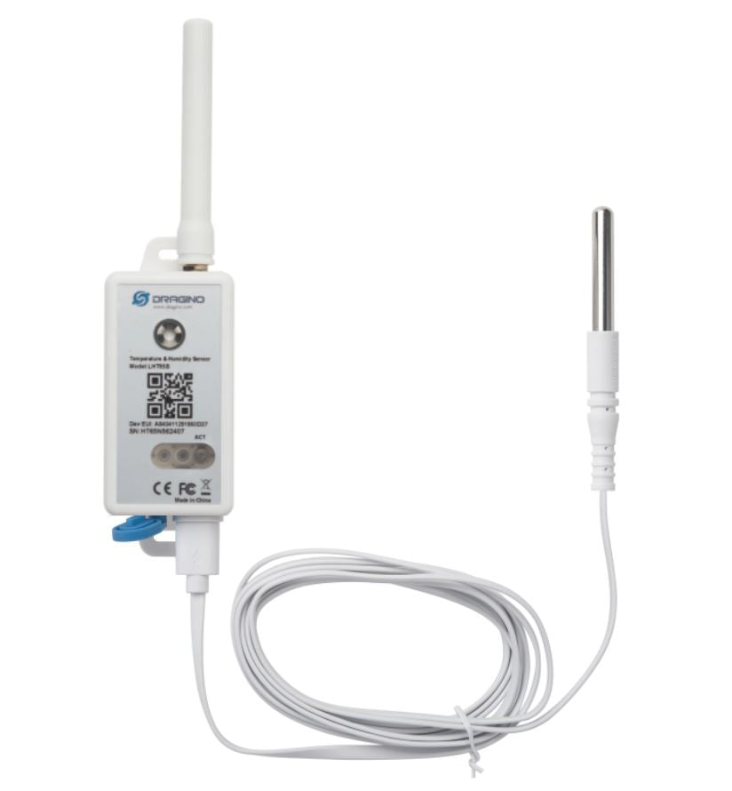 Dragino LHT65S-EU868-E3 LoRaWAN temperatura si umiditate senzor with External Antenna and External Temperature Probe